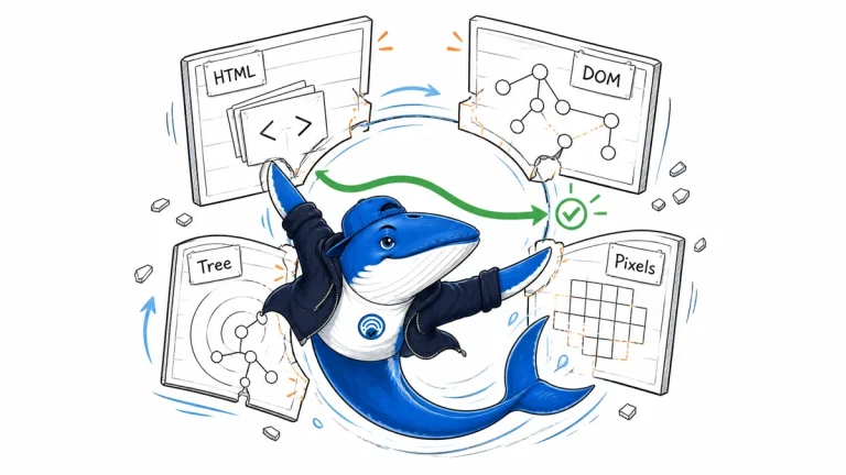 Sonar aligns HTML, DOM, accessibility-tree, and pixel views to assemble the evidence a browser agent needs.