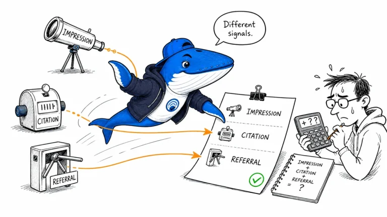Sonar separates impression, citation, and referral signals into different evidence paths.