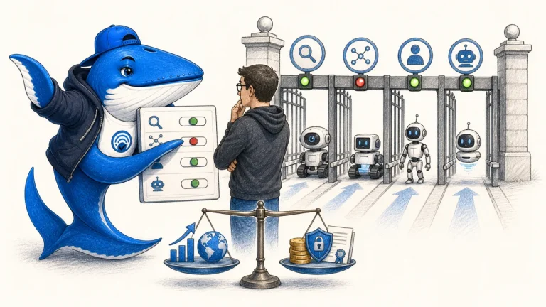 Sonar the Answer Whale chooses separate controls for AI training, search discovery, user retrieval, and private content.