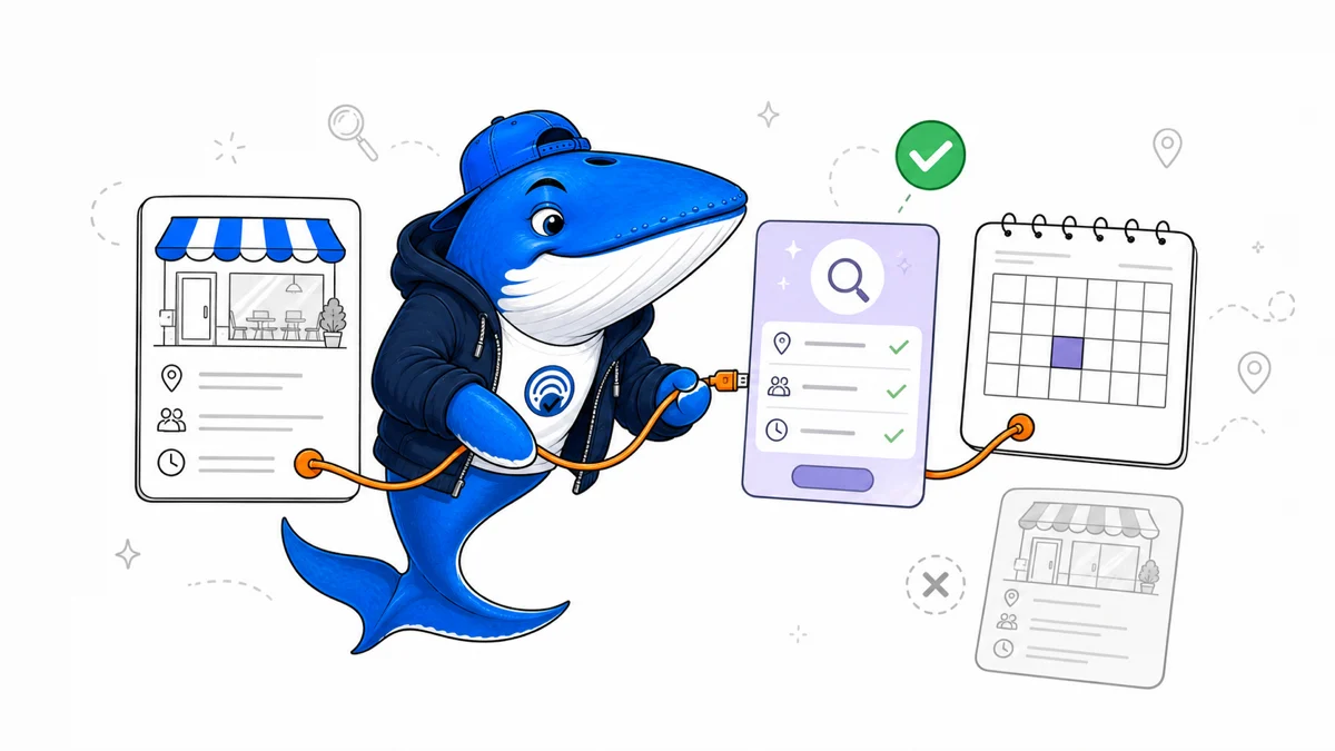 Sonar verifies a restaurant entity before connecting it to a reservation provider.