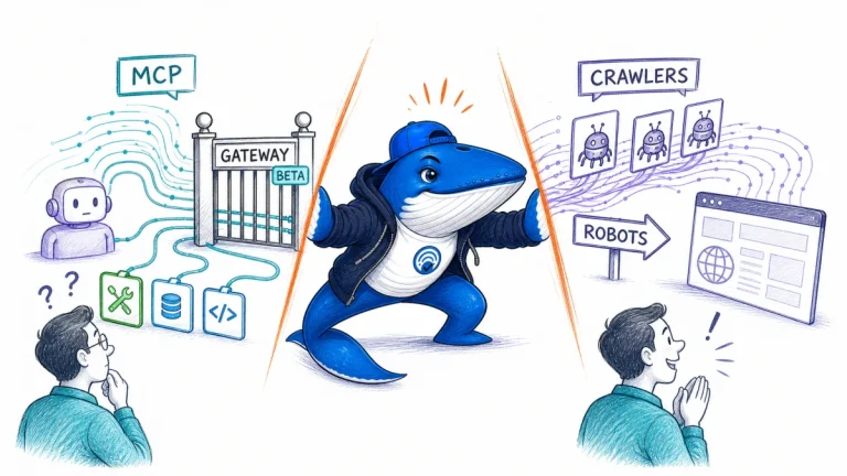 Sonar the Answer Whale separates internal MCP agent traffic from public crawler traffic and applies different Cloudflare policy gates.