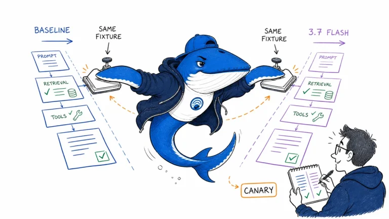 Sonar holds baseline and Gemini 3.7 Flash lanes to the same prompt, retrieval and tool fixture before a canary.