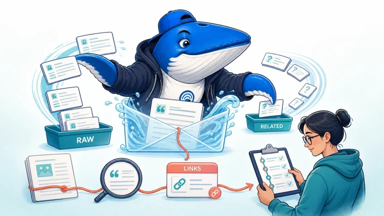 Sonar separates raw results from related searches while preserving the original link through extraction and parser review.