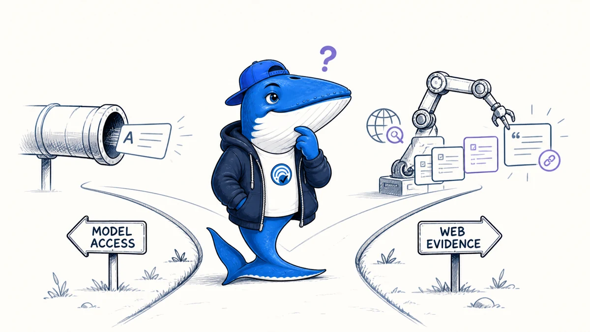 Sonar chooses between a plain model gateway and an evidence-grounded agent route.