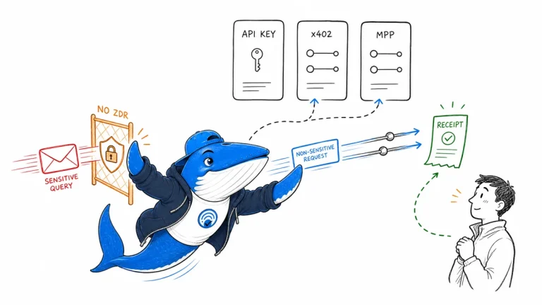 Sonar blocks a sensitive query from a no-ZDR route and guides a non-sensitive request to a reconcilable receipt.