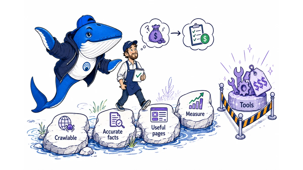 Sonar guides a small-business owner through crawlable, accurate, useful and measurable stepping stones.