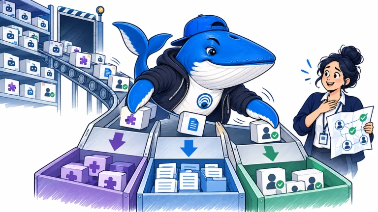 Sonar sorts assistant boxes into plugin migration, archive and verified-owner paths while a workspace administrator checks access.