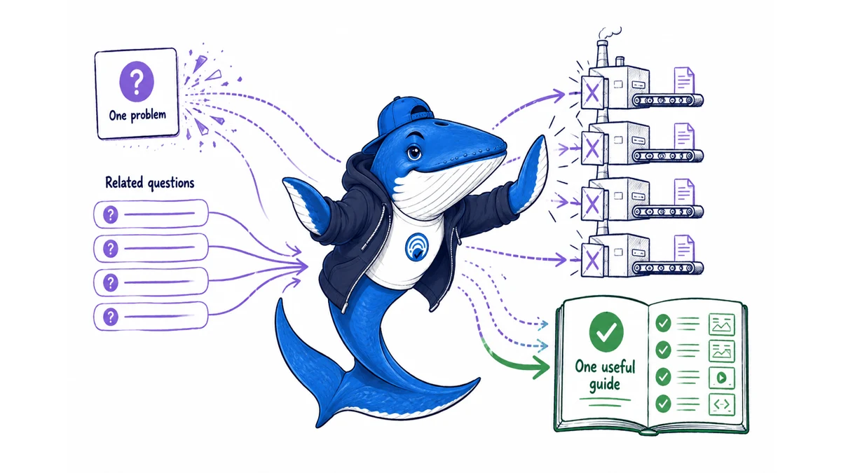 Sonar redirects related query paths away from thin page factories and into one useful guide.