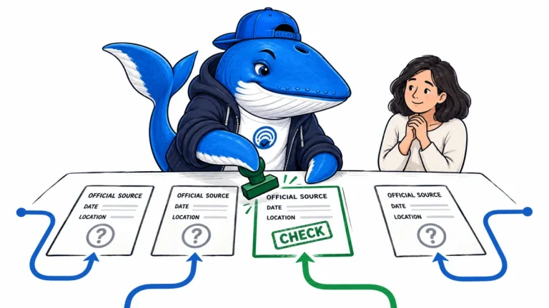 Sonar checks election information cards for an official source, correct date and matching location