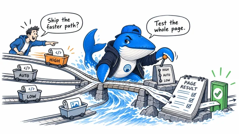 Sonar balances ad-script priority against content loading and routes both outcomes into a page-level test.