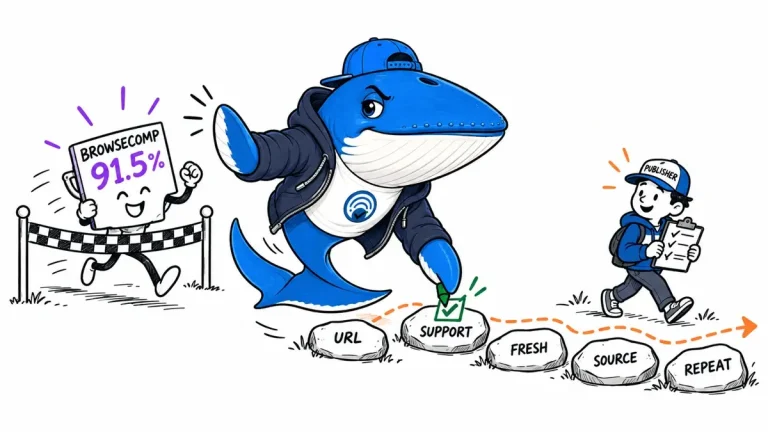 Sonar the Answer Whale tests citation support separately from a 91.5 percent BrowseComp score