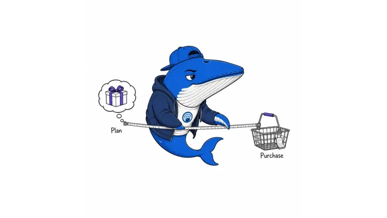 Sonar measures the gap between a gift-planning thought bubble and an empty shopping basket.