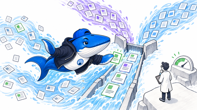 Sonar steers relevant document cards from several retrieval currents through a narrow evidence gate.