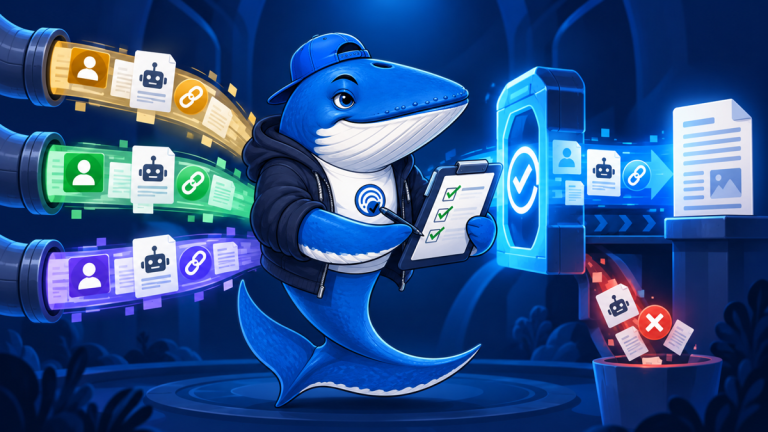 Sonar the Answer Whale checks identity, robots rules and source links across three search-provider streams