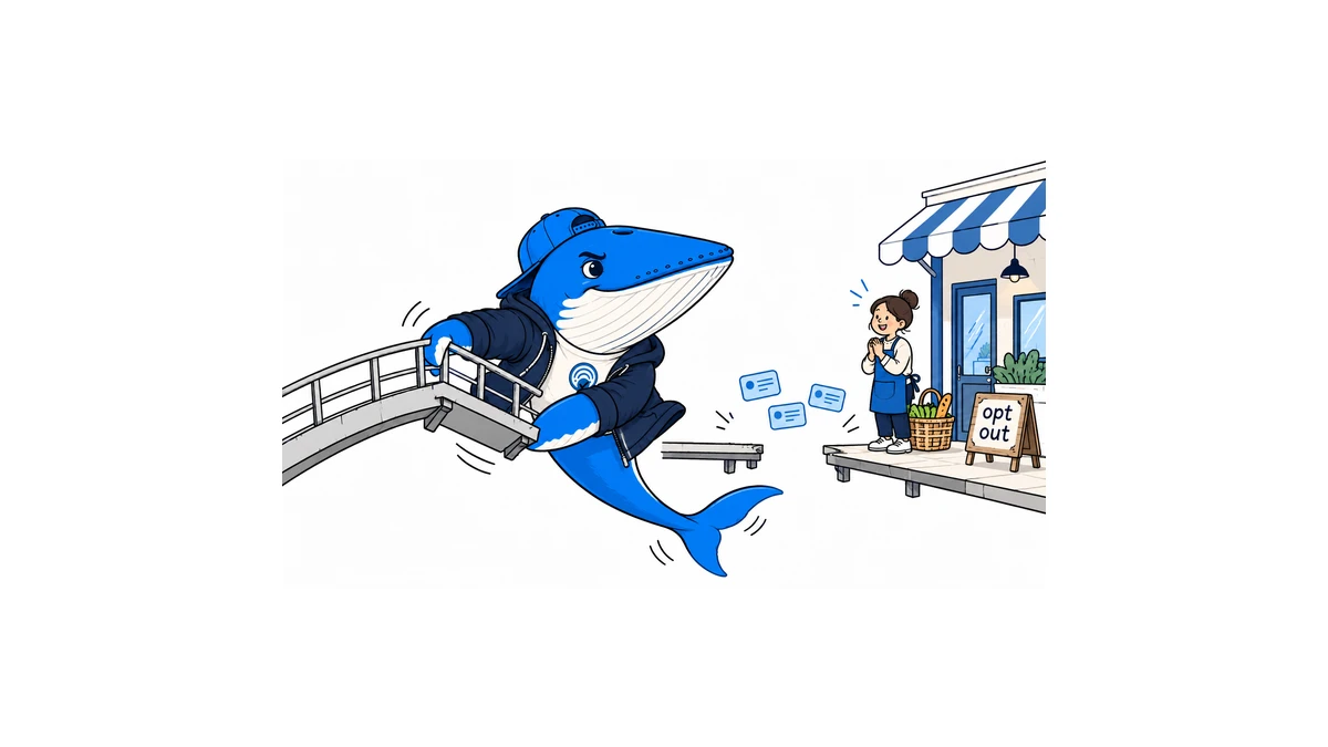 Sonar pulls away a bridge to a shop as a merchant observes the agent path closing.