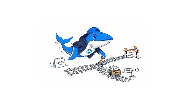 Sonar redirects a research cart away from a closing legacy route toward a replacement agent.